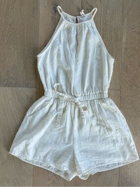 BeBop White Halter Tie-Waist Romper // Size S